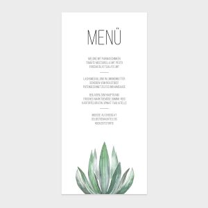 Menükarte mit Succulentenmotiv für Hochzeit