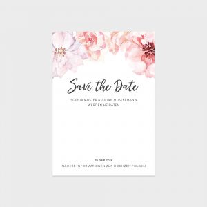 Save The Date Karte mit Aquarellblumen