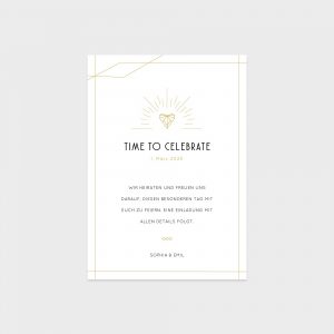 Save The Date Karte mit goldenen Linien